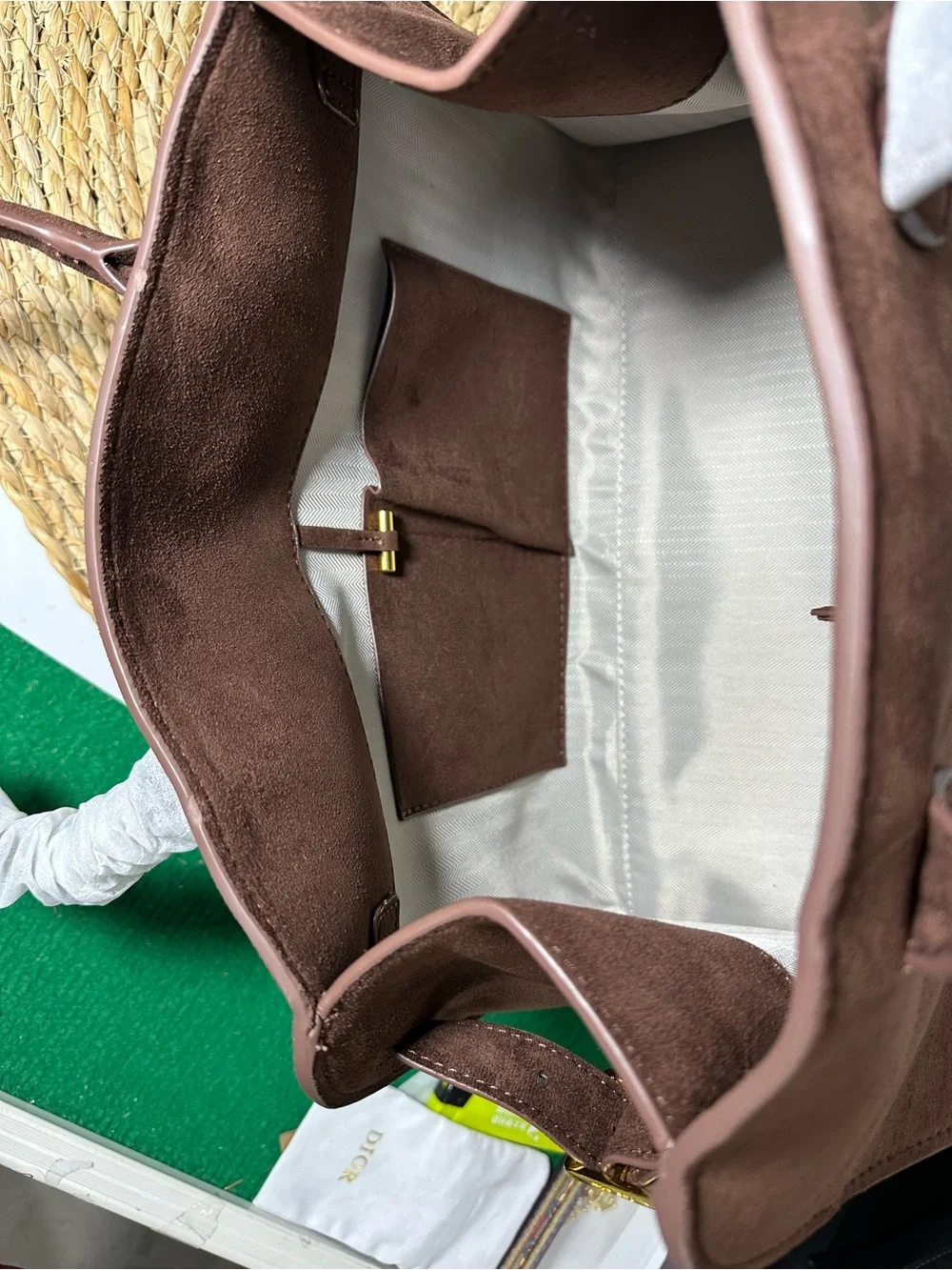 The Row for Superga Chocolate Brown Suede Satchel